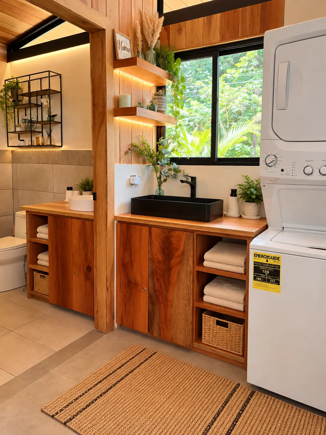 Both washbasins in separate spaces